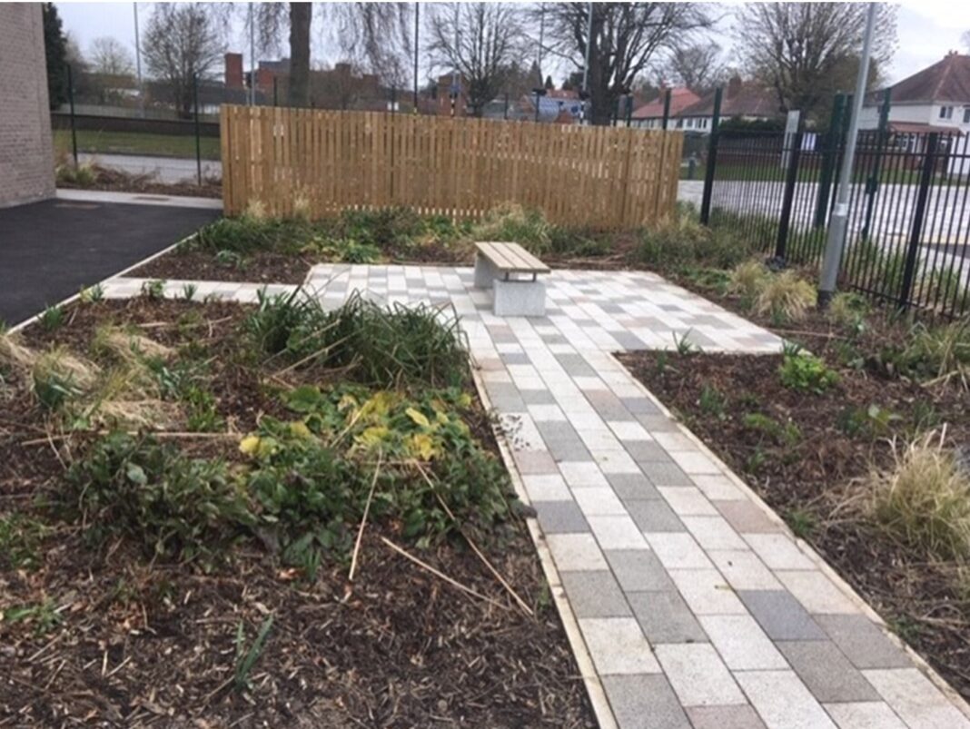 The gareden work at Plantsbrook School carried out with during lockdown donations from B&Q in Tamworth.