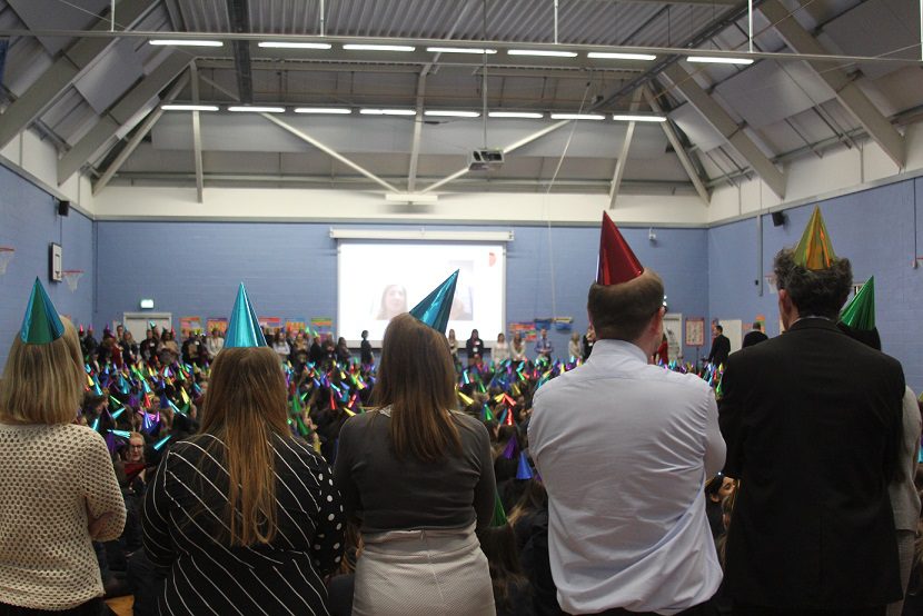 Sutton Coldfield Grammar School for Girls celebrated its 90th birthday in style on Wednesday, January 30, with an attempt at setting a new record for the most party hats worn in one place. Even the teaching staff wore hats.