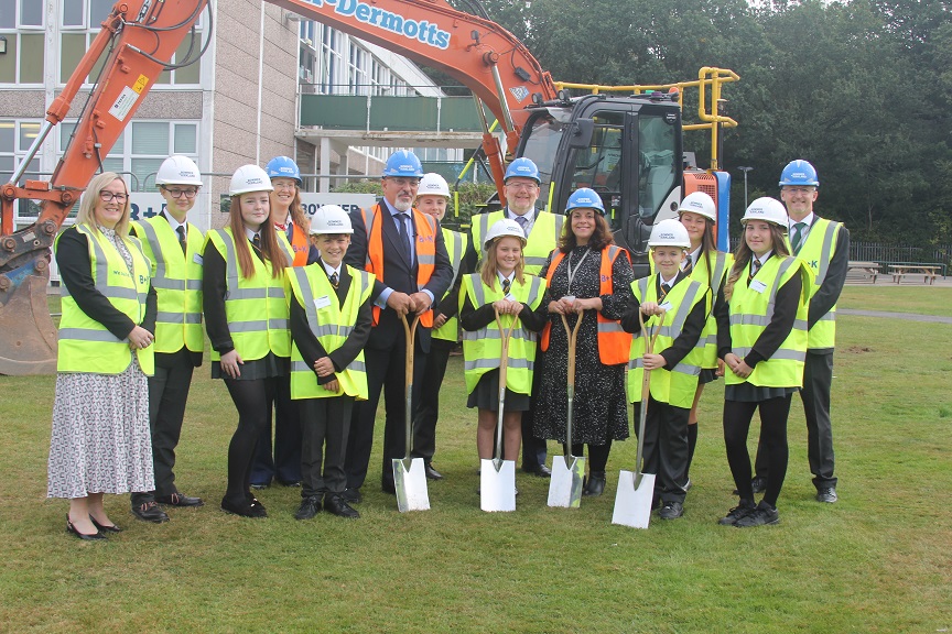Education Secretary Nadhim Zahawi ‘breaks ground’ on the ambitious £38million rebuild at West Coventry Academy, which has joined the Arthur Terry Learning Partnership.