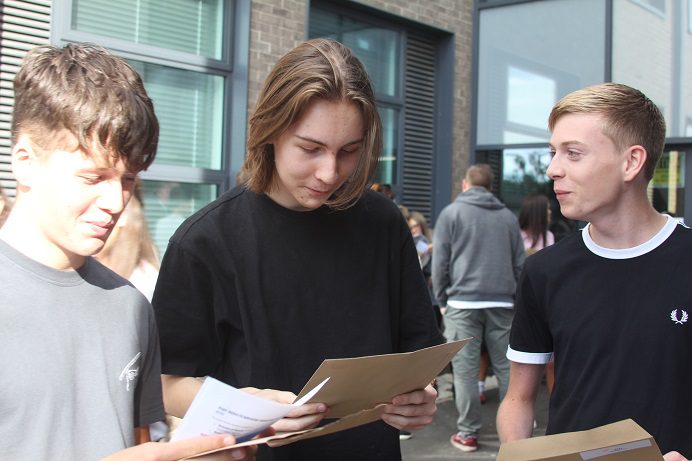 Plantsbrook School GCSE 2023 - Students open their results.