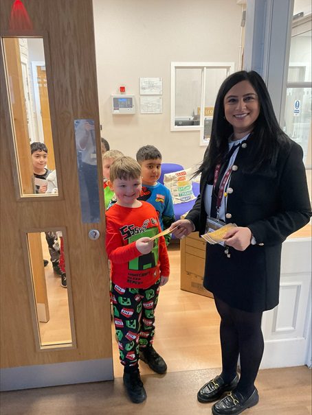 Children at Osborne Primary School  arrived in their pyjamas on Monday, December 11, and excitedly received a ‘Golden Ticket’ from their teachers.