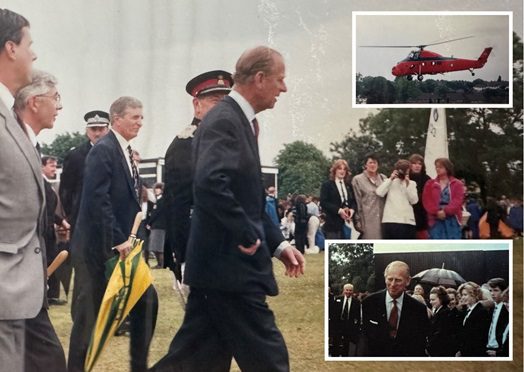Shaun was at Fairfax when the Duke of Edinburgh visited by helicopter in 1989 – and took these photographs before being introduced to the Duke.