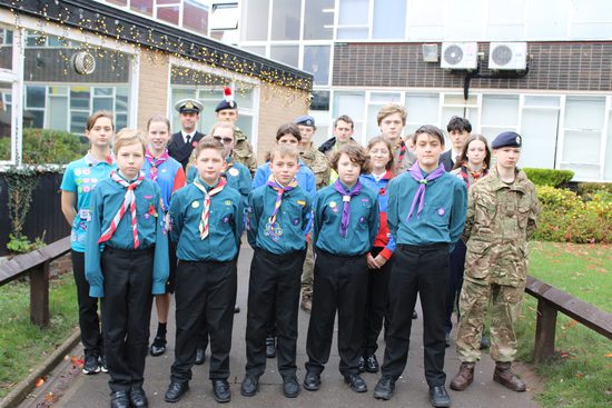 Fairfax Academy remembrance event: Fairfax students belonging to uniform groups such as the Sea Cadets, Scouts and Guides were also invited to attend the ceremony in their uniforms.